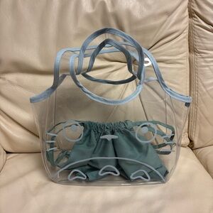 TOTORO Small Clear Plastic Tote Bag Drawstring Pouch Ensky Studio Ghibli Japan